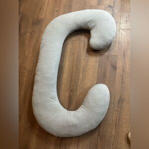 Neutral Gray C-Shaped Body Pillow - Supportive Home Bedding